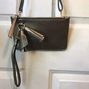 Melie Bianco Mini Faux Leather Crossbody Purse Wristlet